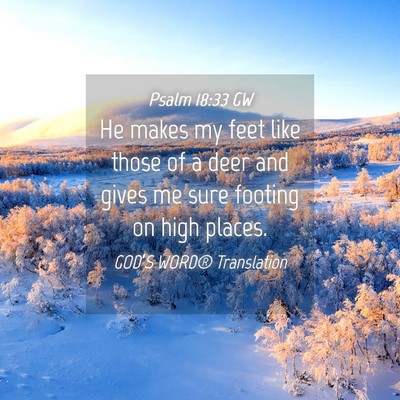 Picture 04 - Psalm 18:33 GW - He makes my feet like those of a deer and gives - Bible Verse Picture