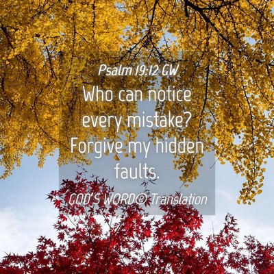 Picture 04 - Psalm 19:12 GW - Who can notice every mistake? Forgive my hidden - Bible Verse Picture