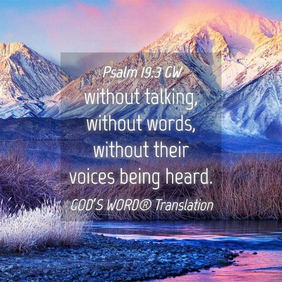 Picture 04 - Psalm 19:3 GW - without talking, without words, without their - Bible Verse Picture