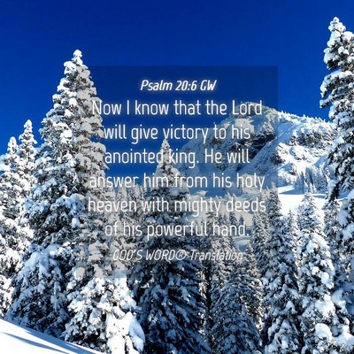 Picture 04 - Psalm 20:6 GW - Now I know that the Lord will give victory to his - Bible Verse Picture