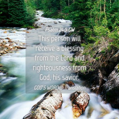 Picture 04 - Psalm 24:5 GW - This person will receive a blessing from the Lord - Bible Verse Picture