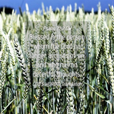 Picture 04 - Psalm 32:2 GW - Blessed is the person whom the Lord no longer - Bible Verse Picture