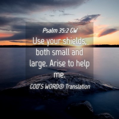 Picture 04 - Psalm 35:2 GW - Use your shields, both small and large. Arise to - Bible Verse Picture