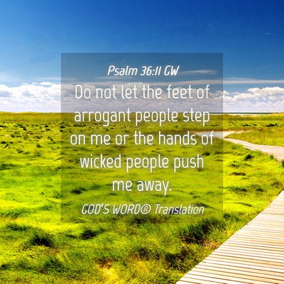 Picture 04 - Psalm 36:11 GW - Do not let the feet of arrogant people step on me - Bible Verse Picture