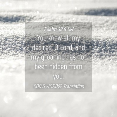 Picture 04 - Psalm 38:9 GW - You know all my desires, O Lord, and my groaning - Bible Verse Picture