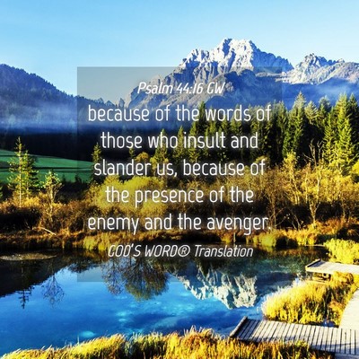 Picture 04 - Psalm 44:16 GW - because of the words of those who insult and - Bible Verse Picture