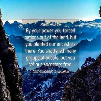 Picture 04 - Psalm 44:2 GW - By your power you forced nations out of the land, - Bible Verse Picture