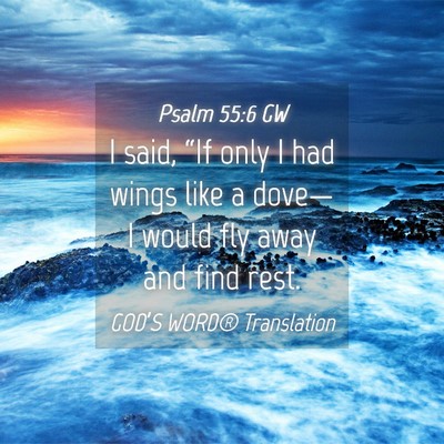 Picture 04 - Psalm 55:6 GW - I said, “If only I had wings like a dove— I - Bible Verse Picture