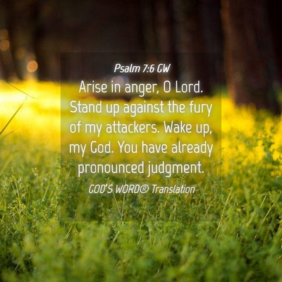 Picture 04 - Psalm 7:6 GW - Arise in anger, O Lord. Stand up against the fury - Bible Verse Picture