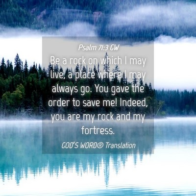 Picture 04 - Psalm 71:3 GW - Be a rock on which I may live, a place where I - Bible Verse Picture