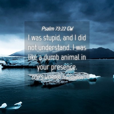 Picture 04 - Psalm 73:22 GW - I was stupid, and I did not understand. I was - Bible Verse Picture