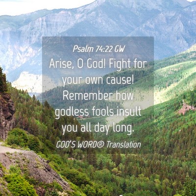 Picture 04 - Psalm 74:22 GW - Arise, O God! Fight for your own cause! Remember - Bible Verse Picture