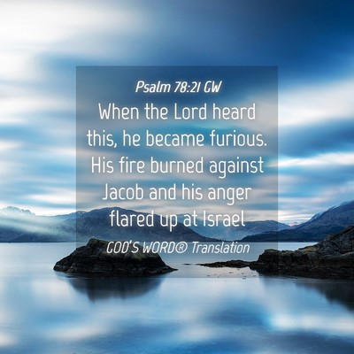 Picture 04 - Psalm 78:21 GW - When the Lord heard this, he became furious. His - Bible Verse Picture