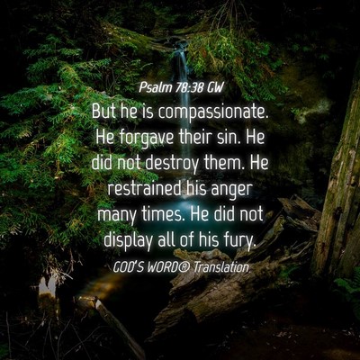 Picture 04 - Psalm 78:38 GW - But he is compassionate. He forgave their sin. He - Bible Verse Picture