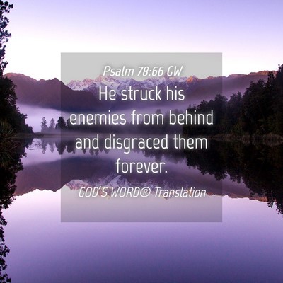 Picture 04 - Psalm 78:66 GW - He struck his enemies from behind and disgraced - Bible Verse Picture