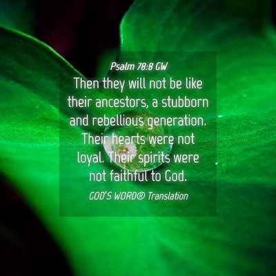 Picture 04 - Psalm 78:8 GW - Then they will not be like their ancestors, a - Bible Verse Picture