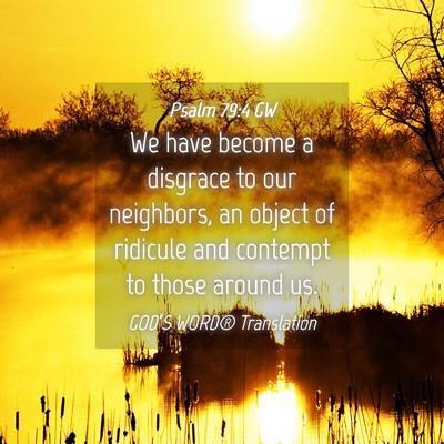 Picture 04 - Psalm 79:4 GW - We have become a disgrace to our neighbors, an - Bible Verse Picture