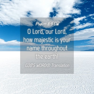Picture 04 - Psalm 8:9 GW - O Lord, our Lord, how majestic is your name - Bible Verse Picture