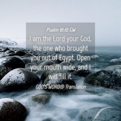 Picture 04 - Psalm 81:10 GW - I am the Lord your God, the one who brought you - Bible Verse Picture
