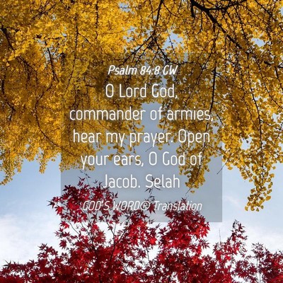 Picture 04 - Psalm 84:8 GW - O Lord God, commander of armies, hear my prayer. - Bible Verse Picture