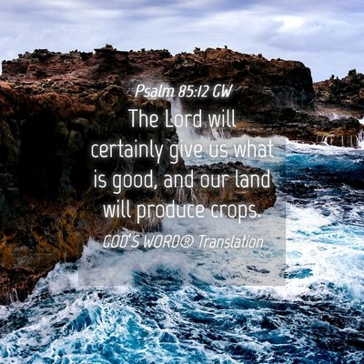 Picture 04 - Psalm 85:12 GW - The Lord will certainly give us what is good, and - Bible Verse Picture