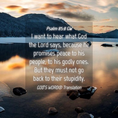 Picture 04 - Psalm 85:8 GW - I want to hear what God the Lord says, because he - Bible Verse Picture