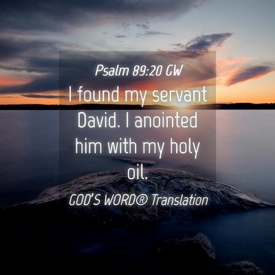 Picture 04 - Psalm 89:20 GW - I found my servant David. I anointed him with my - Bible Verse Picture