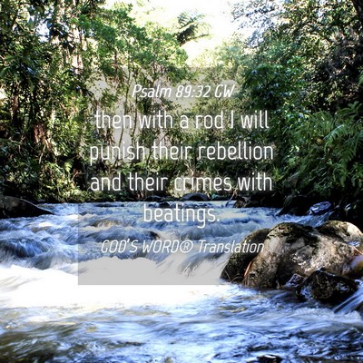 Picture 04 - Psalm 89:32 GW - then with a rod I will punish their rebellion and - Bible Verse Picture