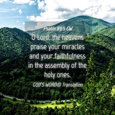 Picture 04 - Psalm 89:5 GW - O Lord, the heavens praise your miracles and your - Bible Verse Picture