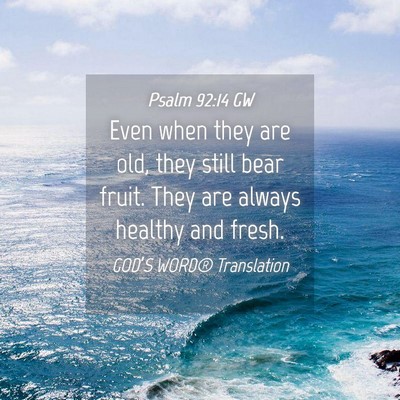 Picture 04 - Psalm 92:14 GW - Even when they are old, they still bear fruit. - Bible Verse Picture