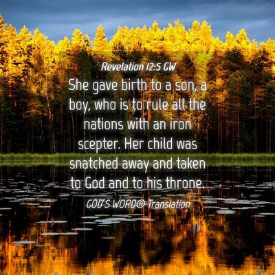 Picture 04 - Revelation 12:5 GW - She gave birth to a son, a boy, who is to rule - Bible Verse Picture
