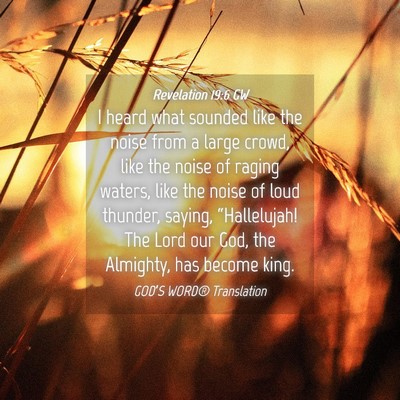 Picture 04 - Revelation 19:6 GW - I heard what sounded like the noise from a large - Bible Verse Picture