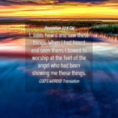 Picture 04 - Revelation 22:8 GW - I, John, heard and saw these things. When I had - Bible Verse Picture
