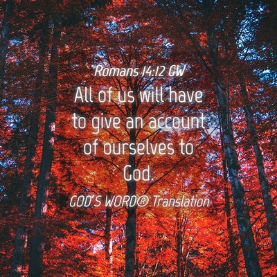 Picture 04 - Romans 14:12 GW - All of us will have to give an account of - Bible Verse Picture