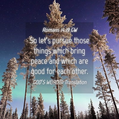 Picture 04 - Romans 14:19 GW - So let’s pursue those things which bring peace - Bible Verse Picture