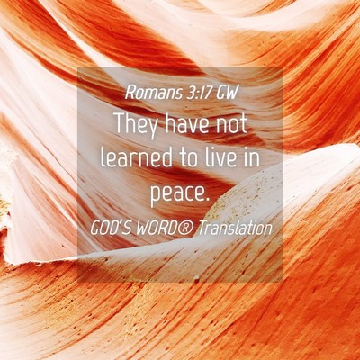 Picture 04 - Romans 3:17 GW - They have not learned to live in - Bible Verse Picture
