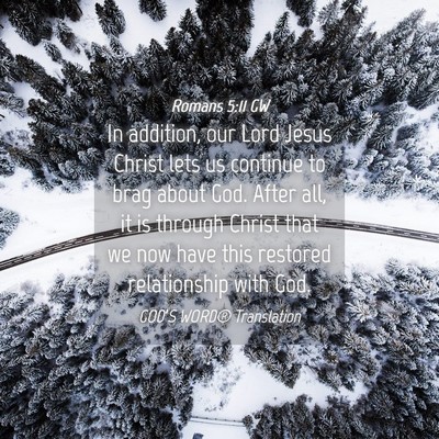 Picture 04 - Romans 5:11 GW - In addition, our Lord Jesus Christ lets us - Bible Verse Picture