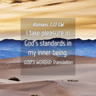 Picture 04 - Romans 7:22 GW - I take pleasure in God’s standards in my inner - Bible Verse Picture