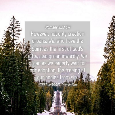 Picture 04 - Romans 8:23 GW - However, not only creation groans. We, who have - Bible Verse Picture