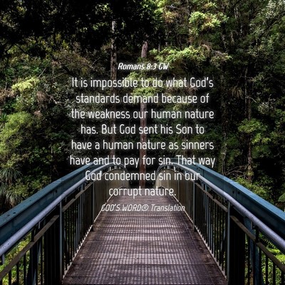 Picture 04 - Romans 8:3 GW - It is impossible to do what God’s standards - Bible Verse Picture