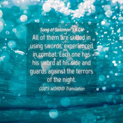 Picture 04 - Song of Solomon 3:8 GW - All of them are skilled in using swords, - Bible Verse Picture