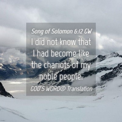Picture 04 - Song of Solomon 6:12 GW - I did not know that I had become like the - Bible Verse Picture