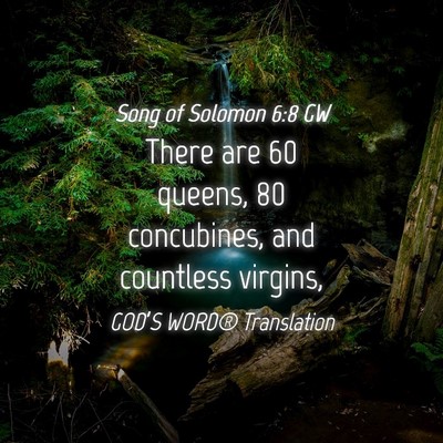 Picture 04 - Song of Solomon 6:8 GW - There are 60 queens, 80 concubines, and countless - Bible Verse Picture