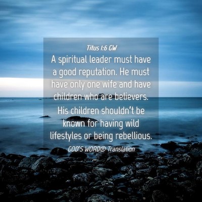 Picture 04 - Titus 1:6 GW - A spiritual leader must have a good reputation. - Bible Verse Picture
