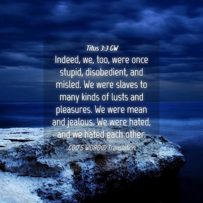 Picture 04 - Titus 3:3 GW - Indeed, we, too, were once stupid, disobedient, - Bible Verse Picture