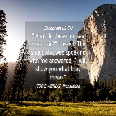 Picture 04 - Zechariah 1:9 GW - “What do these horses mean, sir?” I asked. - Bible Verse Picture