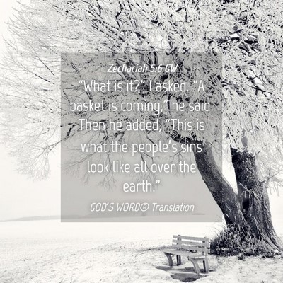 Picture 04 - Zechariah 5:6 GW - “What is it?” I asked. “A basket is - Bible Verse Picture