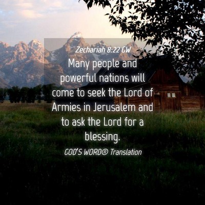 Picture 04 - Zechariah 8:22 GW - Many people and powerful nations will come to - Bible Verse Picture