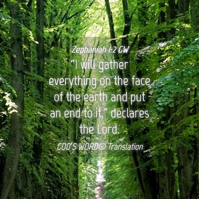 Picture 04 - Zephaniah 1:2 GW - “I will gather everything on the face of the - Bible Verse Picture