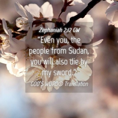 Picture 04 - Zephaniah 2:12 GW - “Even you, the people from Sudan, you will also - Bible Verse Picture